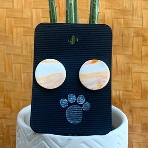 Chic Marble Stud Clay Earrings